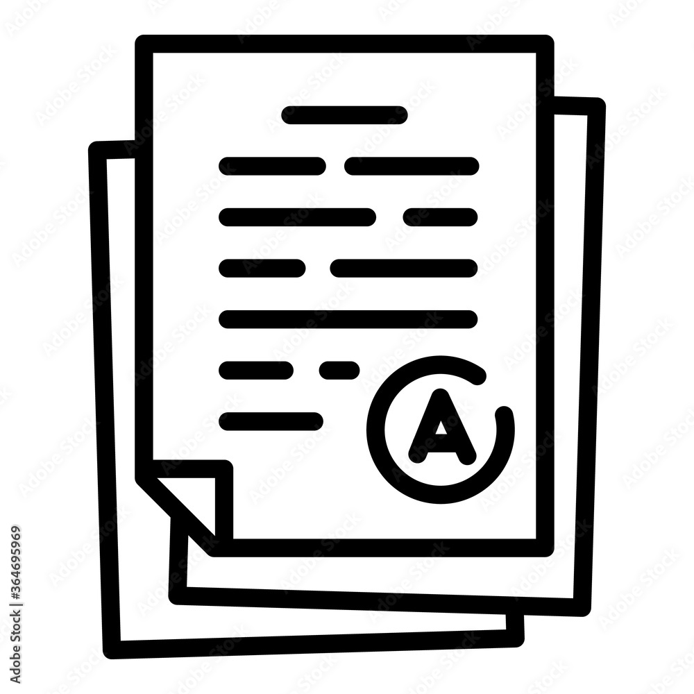 Poster evaluated test paper icon. outline evaluated test paper vector icon for web design isolated on white