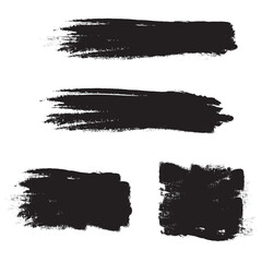 Black brush stroke set isolated on white background. Trendy brush stroke vector for black ink paint, grunge backdrop, dirt banner, watercolor design and dirty texture. Brush stroke vector illustration