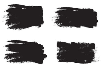 Black brush stroke set isolated on white background. Trendy brush stroke vector for black ink paint, grunge backdrop, dirt banner, watercolor design and dirty texture. Brush stroke vector illustration