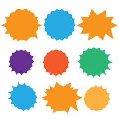 Different starburst vector. Starburst isolated icons set