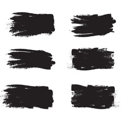 Black brush stroke set isolated on white background. Trendy brush stroke vector for black ink paint, grunge backdrop, dirt banner, watercolor design and dirty texture. Brush stroke vector illustration