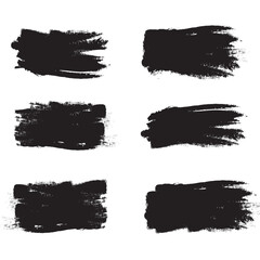 Black brush stroke set isolated on white background. Trendy brush stroke vector for black ink paint, grunge backdrop, dirt banner, watercolor design and dirty texture. Brush stroke vector illustration