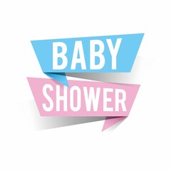 Modern design baby shower text on speech bubbles. Vector illustration