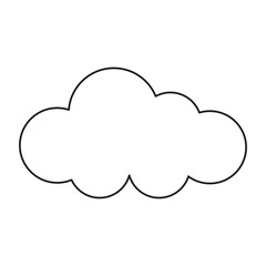 Outline cloud isolated on white background. Black thin line cloud for web site, logo design and icon template. Creative modern concept. Cloud vector illustration