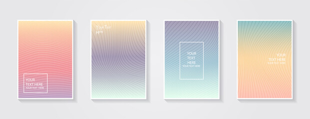 Fototapeta premium Minimal modern cover design. Dynamic colorful gradients. Future geometric patterns. Blue, pink, yellow, green, orange, purple placard poster template.