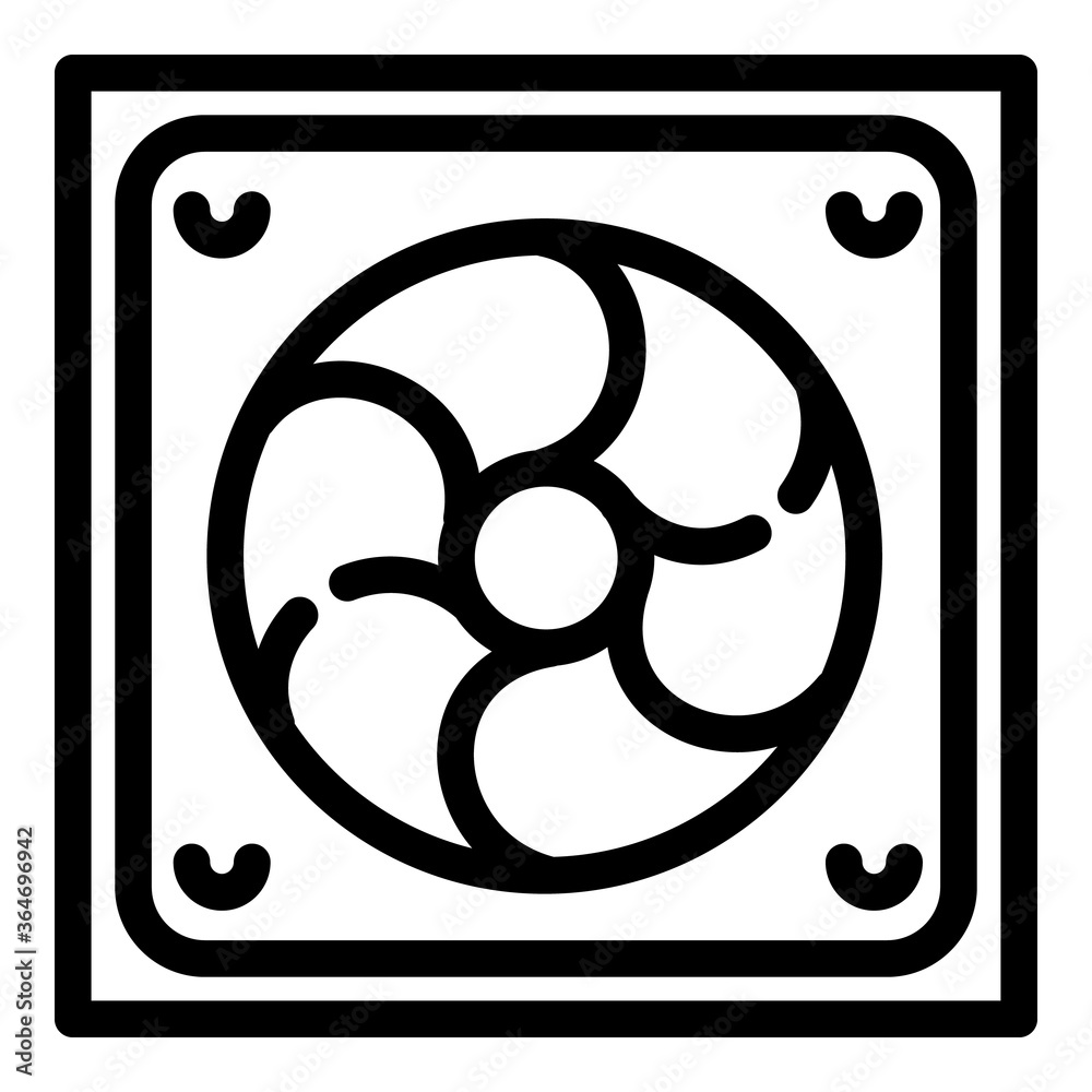 Poster computer system fan icon. outline computer system fan vector icon for web design isolated on white b