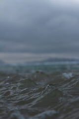 Small waves breaking off the coast of New Zealand. 