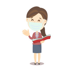 Teacher wearing Mask  character 