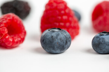 blueberries and raspberries