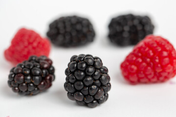 blackberries and raspberries