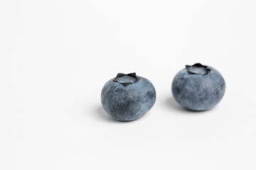 blueberries on white background