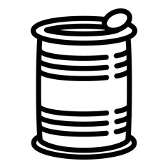 Steel tin can icon. Outline steel tin can vector icon for web design isolated on white background