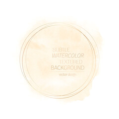 Watercolor cloud paint background with golden round frame - Vector. Perfect art abstract design for any creative ideas.