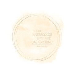 Watercolor cloud paint background with golden round frame - Vector. Perfect art abstract design for any creative ideas.