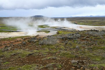 Das geothermische Gebiet von Hveravellir im Hochland von Island