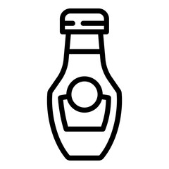 Fototapeta premium Mustard bottle icon. Outline mustard bottle vector icon for web design isolated on white background