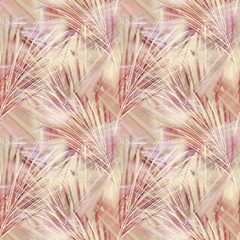 Palm Leaves Seamless Pattern. Artistic Background. 
