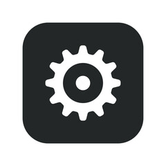 Cogwheel icon. Sprocket wheel logo. Settings button sign. Mechanic gear symbol. Isolated on white background. Vector illustration image.