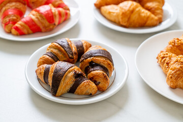 fresh croissant with chocolate