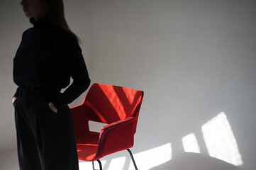 lady with the chair