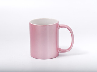 Souvenir products for thermal transfer of images. Cups mother of pearl. reflective