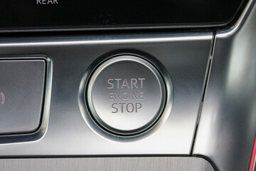 Silver start stop engine button