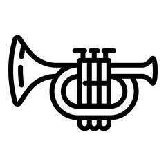 Music trumpet icon. Outline music trumpet vector icon for web design isolated on white background