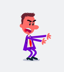 Very angry businessman pointing at something
