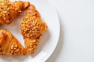 fresh croissant with peanut