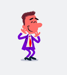 Businessman smiling shyly
