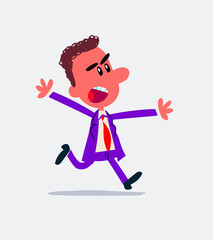 Businessman running angry
