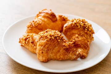 fresh croissant with peanut