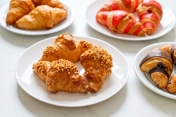 fresh croissant with peanut