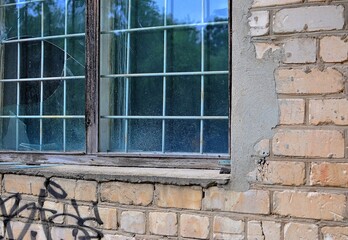 old window in the old wall