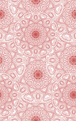 Mandala hearts red outlined - seamless pattern