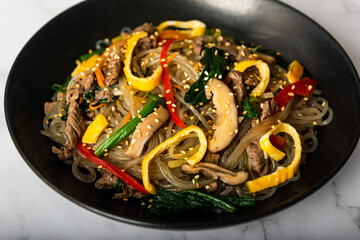 Japchae, Korean Glass noodle stir fry 
