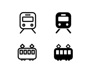 電車のアイコンのセット／列車／シルエット
