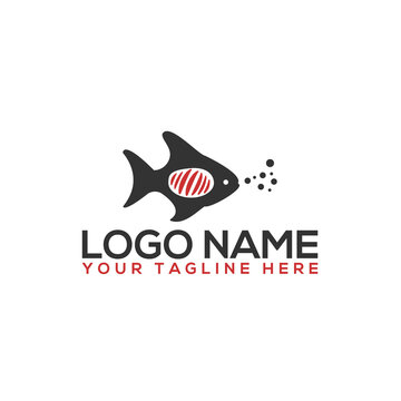 fish icon for restaurant business vector logo design