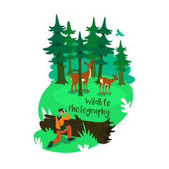 Conservation 2D vector web banner, poster