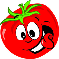 healthy testy funny tomato character facial expression