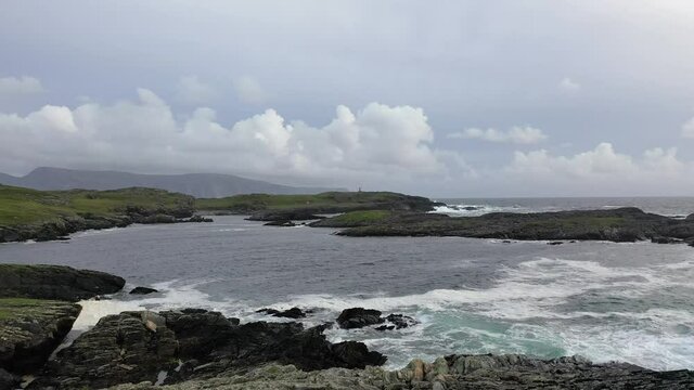 Aerial view of the coastline at Daros in County Donegal - Ireland.