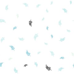 Light BLUE vector seamless abstract design with leaves. New colorful illustration in doodle style with leaves. Design for textile, fabric, wallpapers.