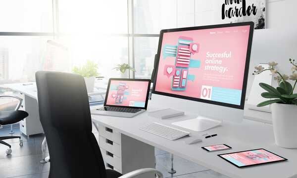 office desktop digital marketing website