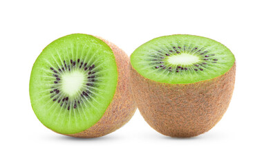 Fototapeta na wymiar half kiwi fruit on white background