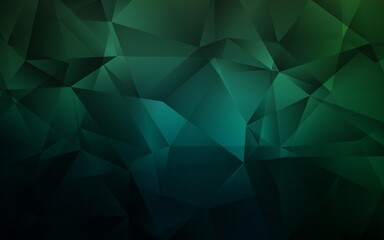 Dark Green vector abstract mosaic backdrop. Polygonal abstract illustration with gradient. Triangular pattern for your design.