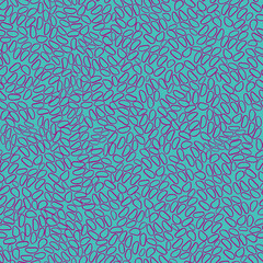 Seeds, rice, curls. Simple seamless violet and blue pattern. Scandinavian style, design for wallpaper, fabric, textile,wrapping paper. Coloring page, book.