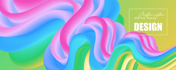 Colorful abstract background with futuristic gradient waves. Trendy illustration for business poster, web banner, landing page or cover