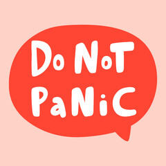 Do not panic. Covid-19 Sticker for social media content. Vector hand drawn illustration design. 