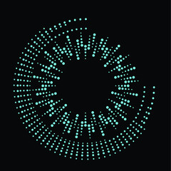 Halftone dots in circle form. round logo . vector dotted frame . design element