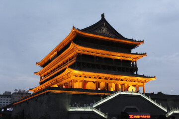 Bell Tower of Xi'an at dusk, China